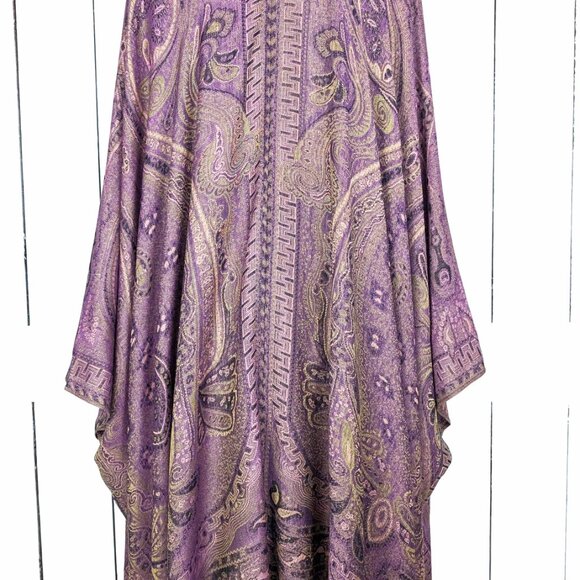 Purple tribal paisley pashmina kimono cover up - Picture 7 of 7